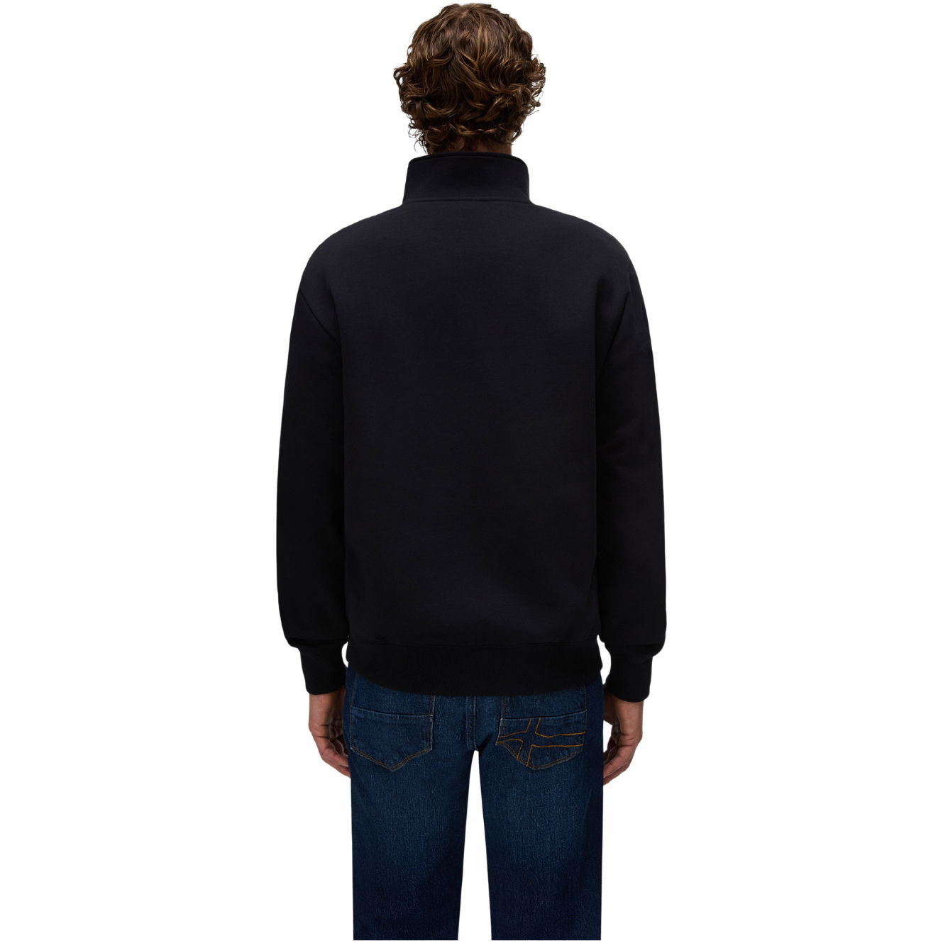 2026 Napapijri Mens Box Logo Half Zip Sweat NP0A8B33941 - Black Beauty